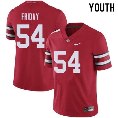 NCAA Ohio State Buckeyes Youth #54 Tyler Friday Red Nike Football College Jersey MMC1745HU